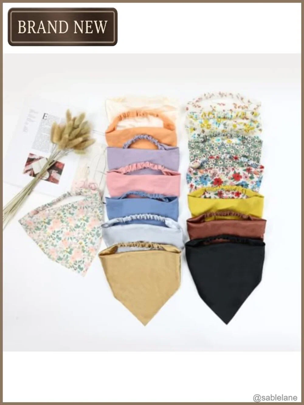 15 Pack Silk Satin Bandana Headband Triangle Scarf for Women